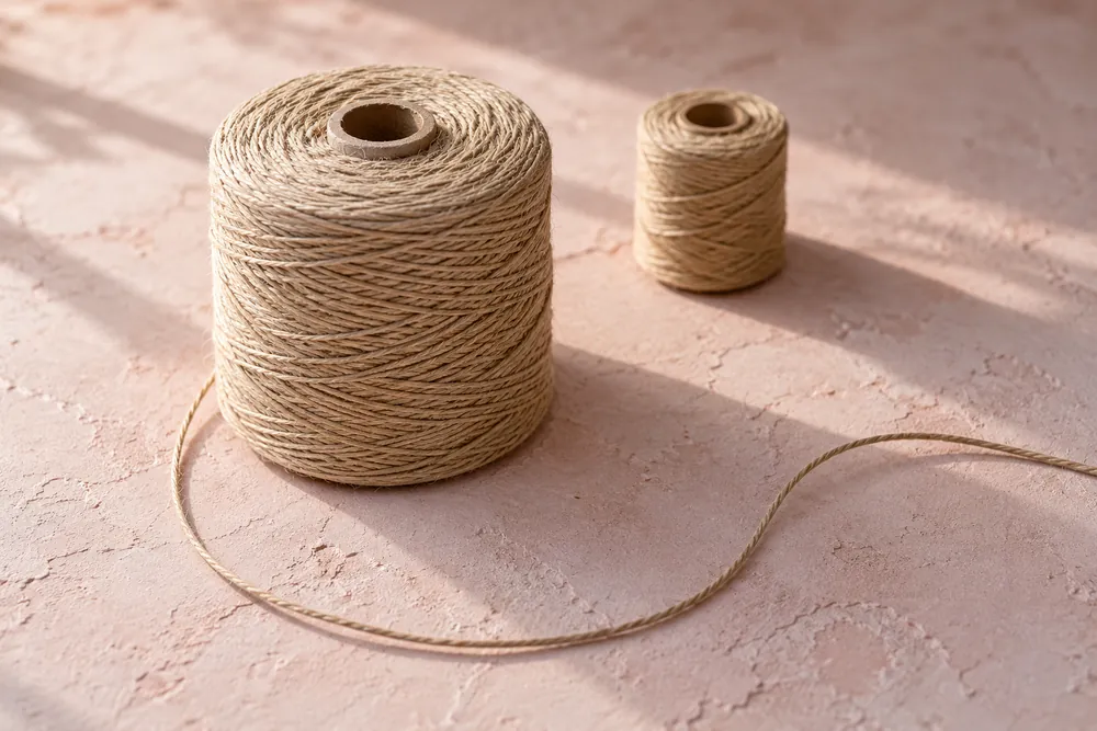 Ilustración del material: bobinas genéricas de cordel fino natural.