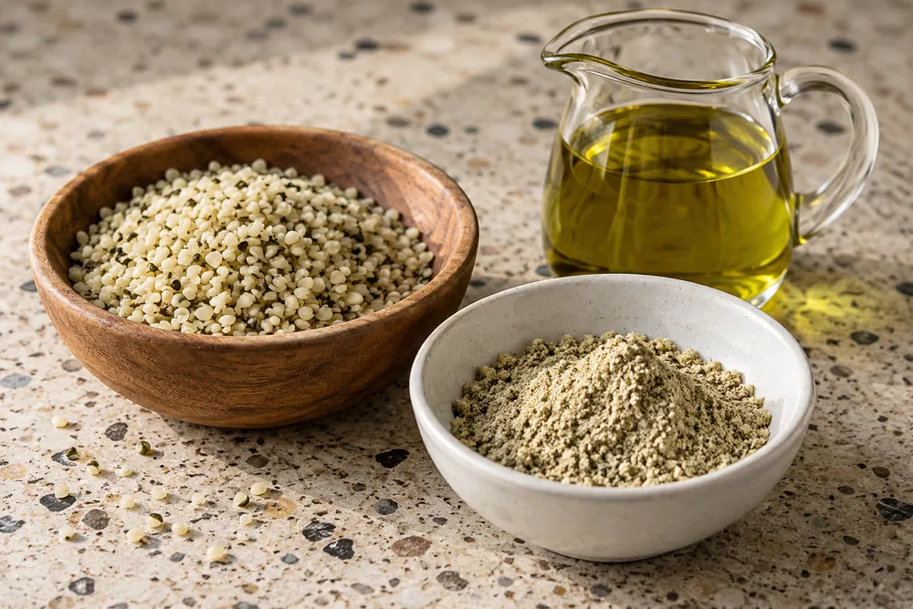 Semillas, polvo y aceite de semillas como formatos alimentarios.